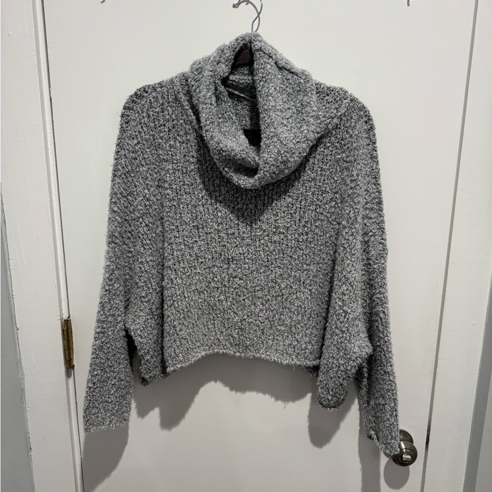 Free People Cozy Gray Cowl Neck Sweater